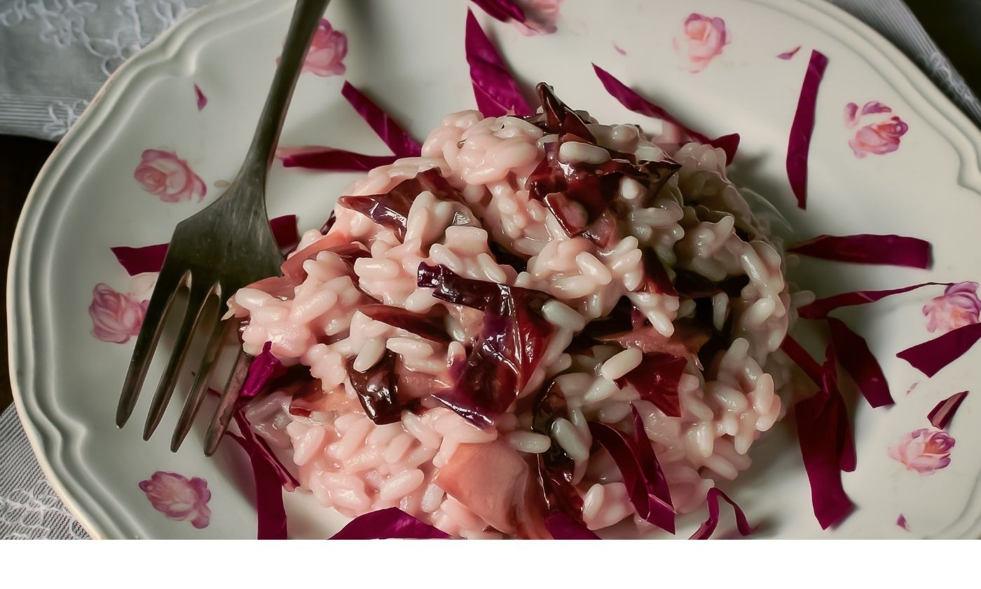 Radicchio and Taleggio Risotto, Mascarpone Mousse
&ndash; In My Kitchen